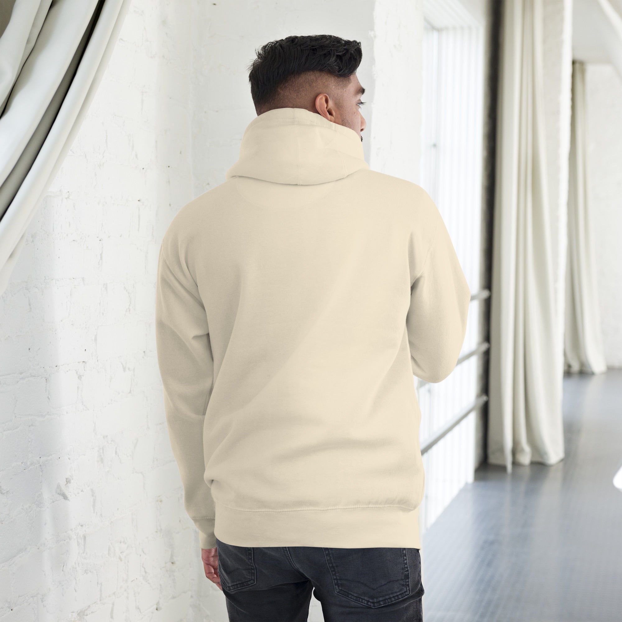 Bone Essential 90 hoodie lifestyle image back | colour:bone
