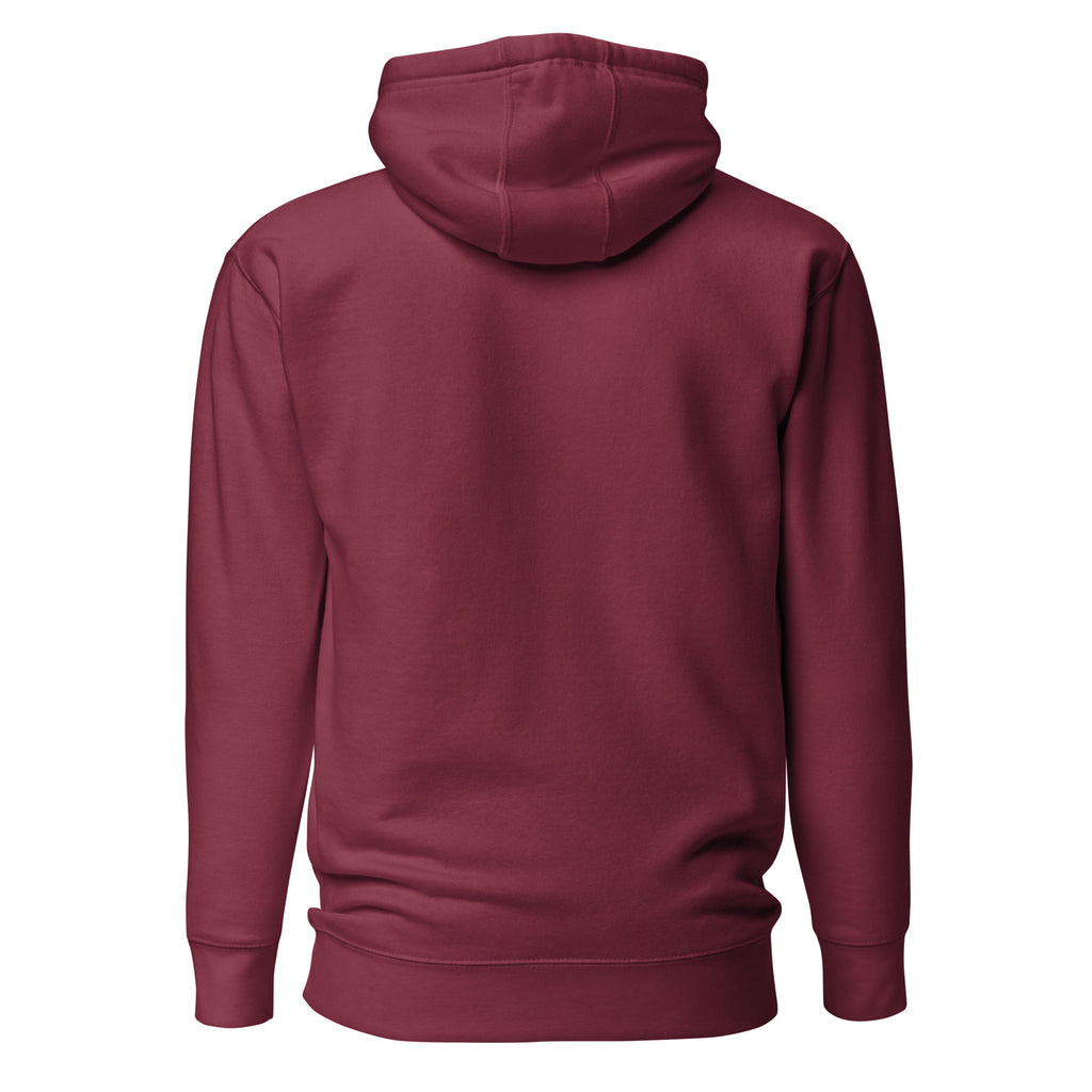 Maroon Essential 90 hoodie, back product view | colour:maroon